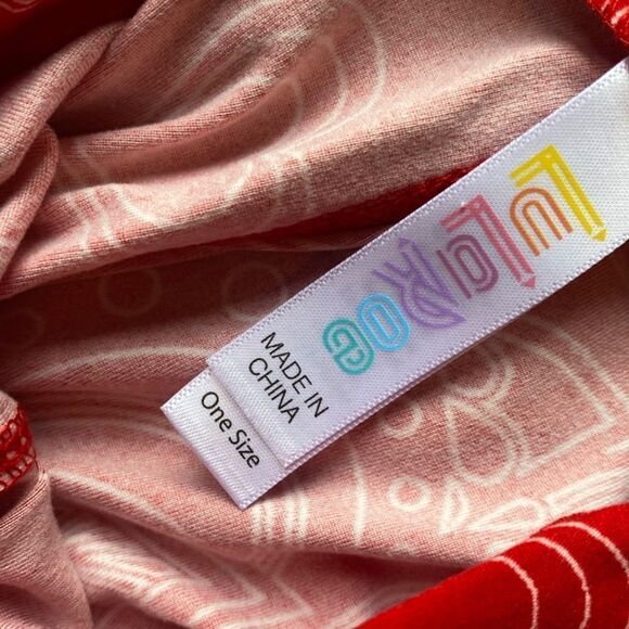 0246 LuLaRoe Valentines Size OS Leggings Red White Flowers and Hearts  P… - Picture 3 of 5